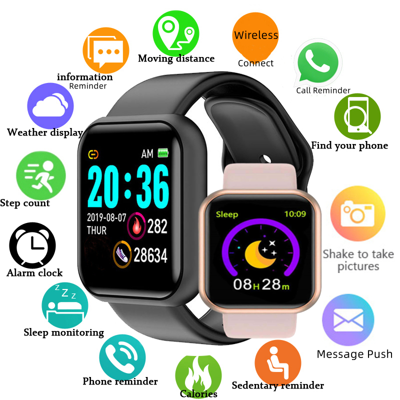 Watch Smart Y68 - Multi-cor relógio inteligente para crianças menino