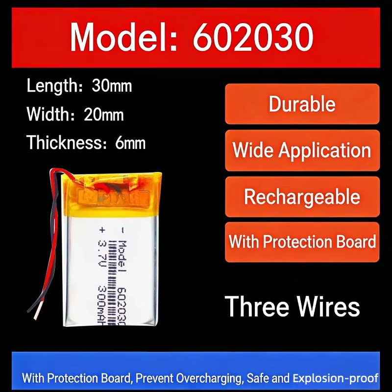 Smartwatch Watches Smart - Bateria de Lítio 3.7V 300mAh 602030,