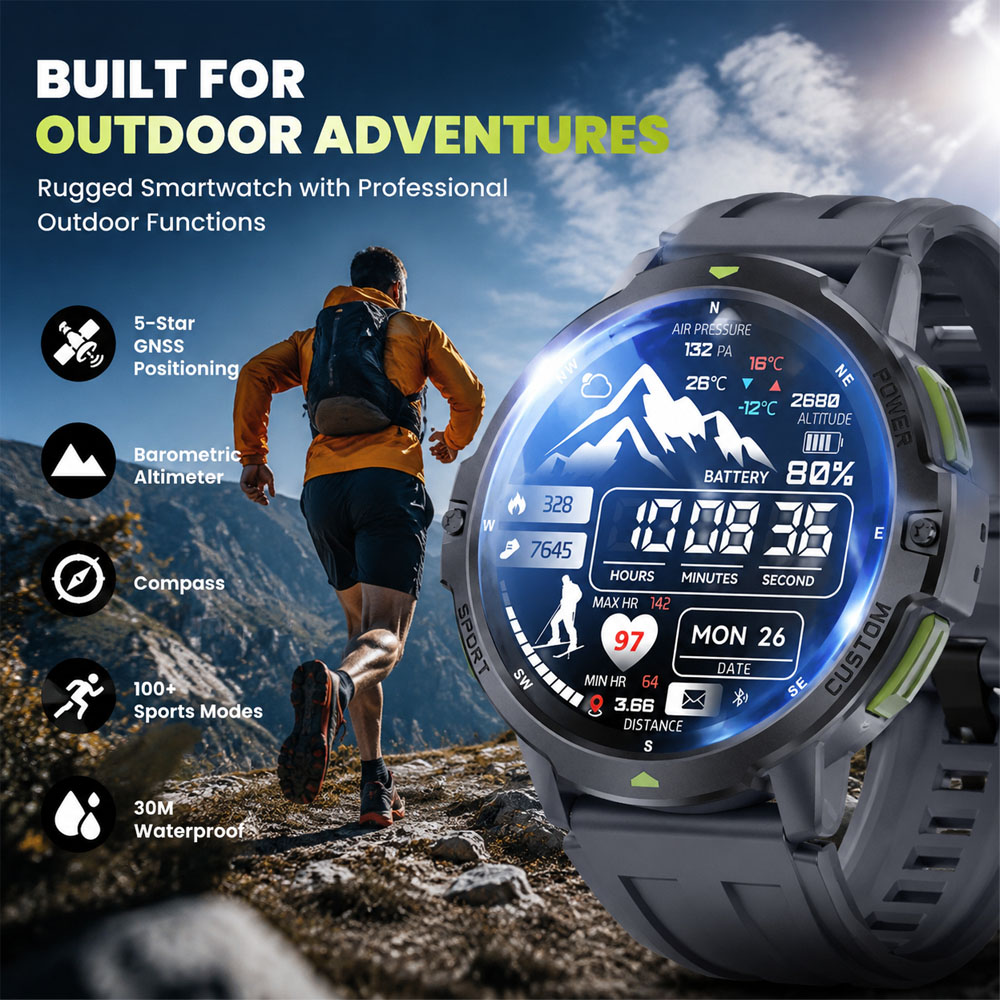 Smartwatch Timex Watches For Men - Novo Smartwatch Militar GPS 2026, À