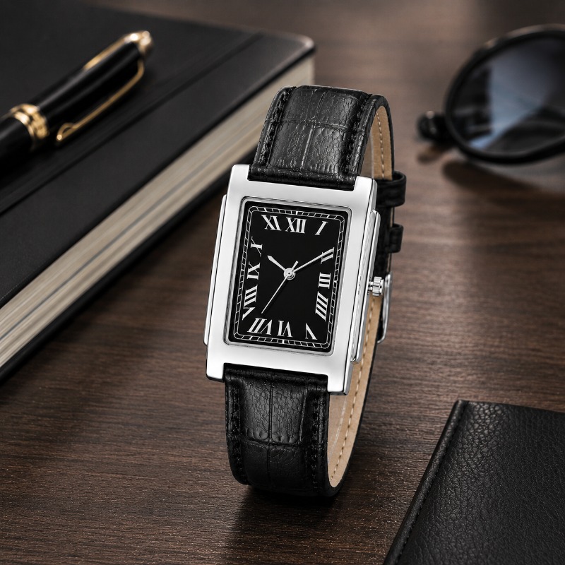 Smartwatch Vintage Watches For Men - Relógio Masculino Retangular Minimalista com Mostrador