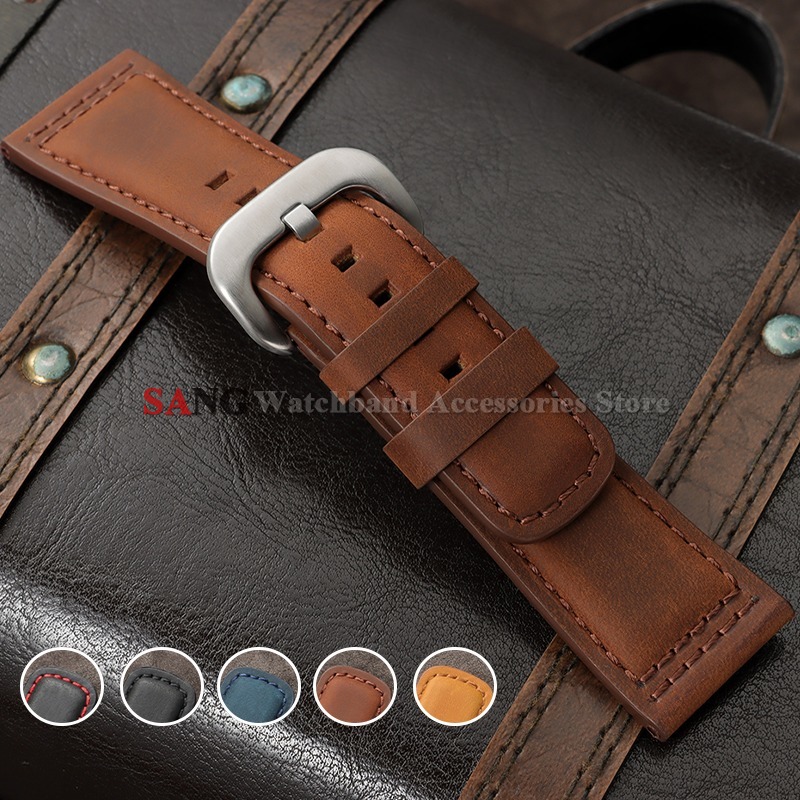 Seiko Watches Smartwatch - Pulseira de couro vintage de 28mm,
