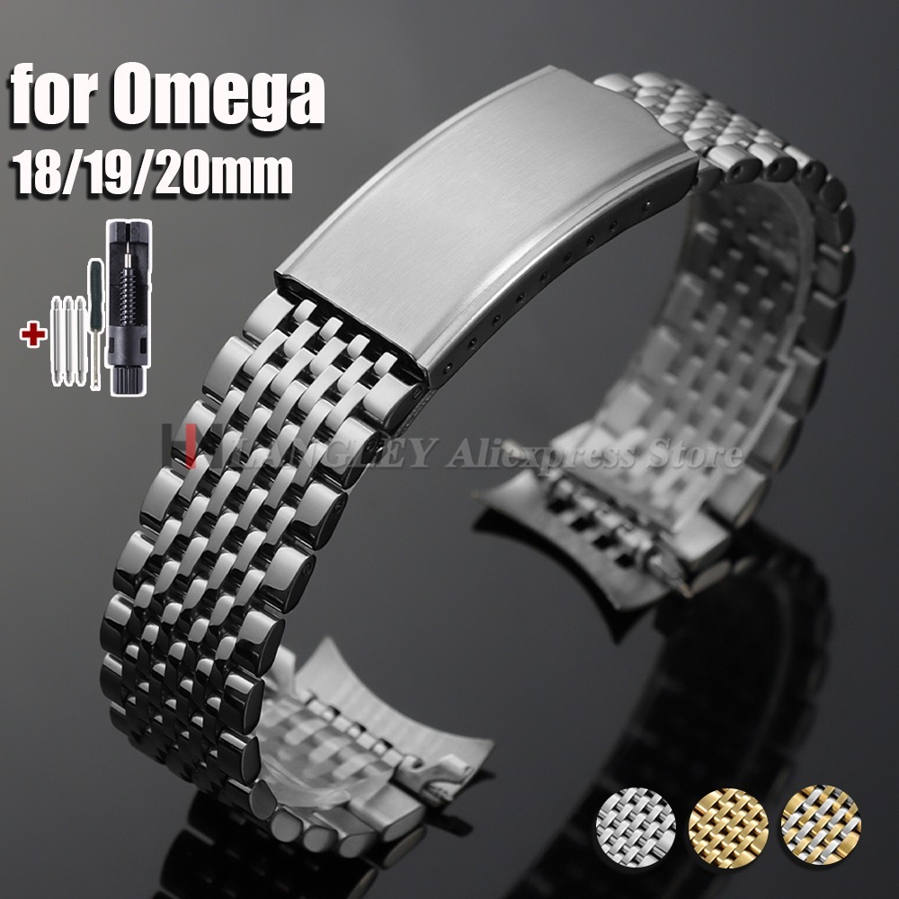 Omega Watch Speedmaster - Pulseira de Relógio de Aço Inoxidável
