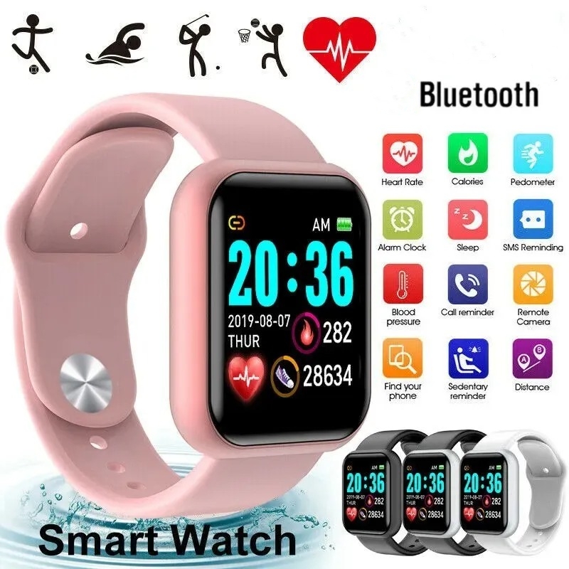 Watch Smart Y68 - Smartwatch Esportivo Feminino e Masculino com