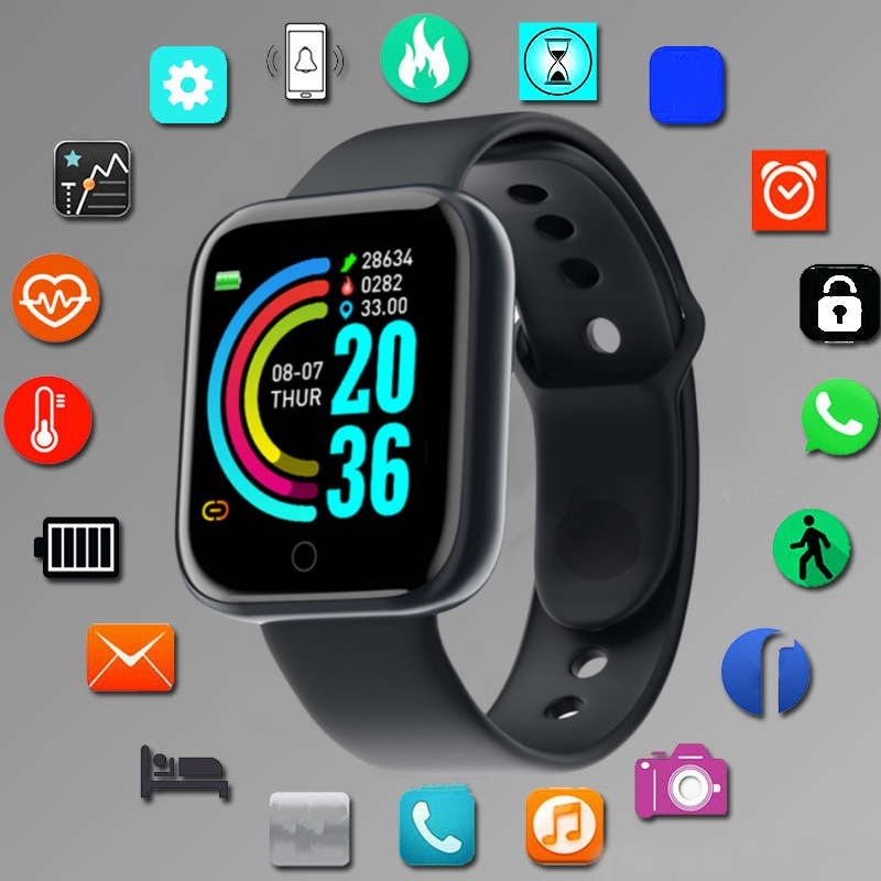 Watch Smart Y68 - Relógio inteligente esporte masculino monitoramento de