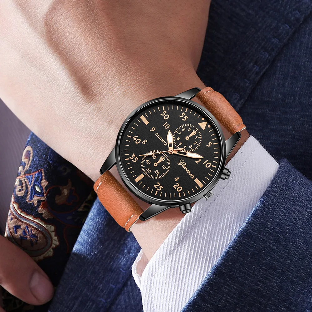 Smartwatch Vintage Watches For Men - Conjunto de Relógios Masculinos Geneva com