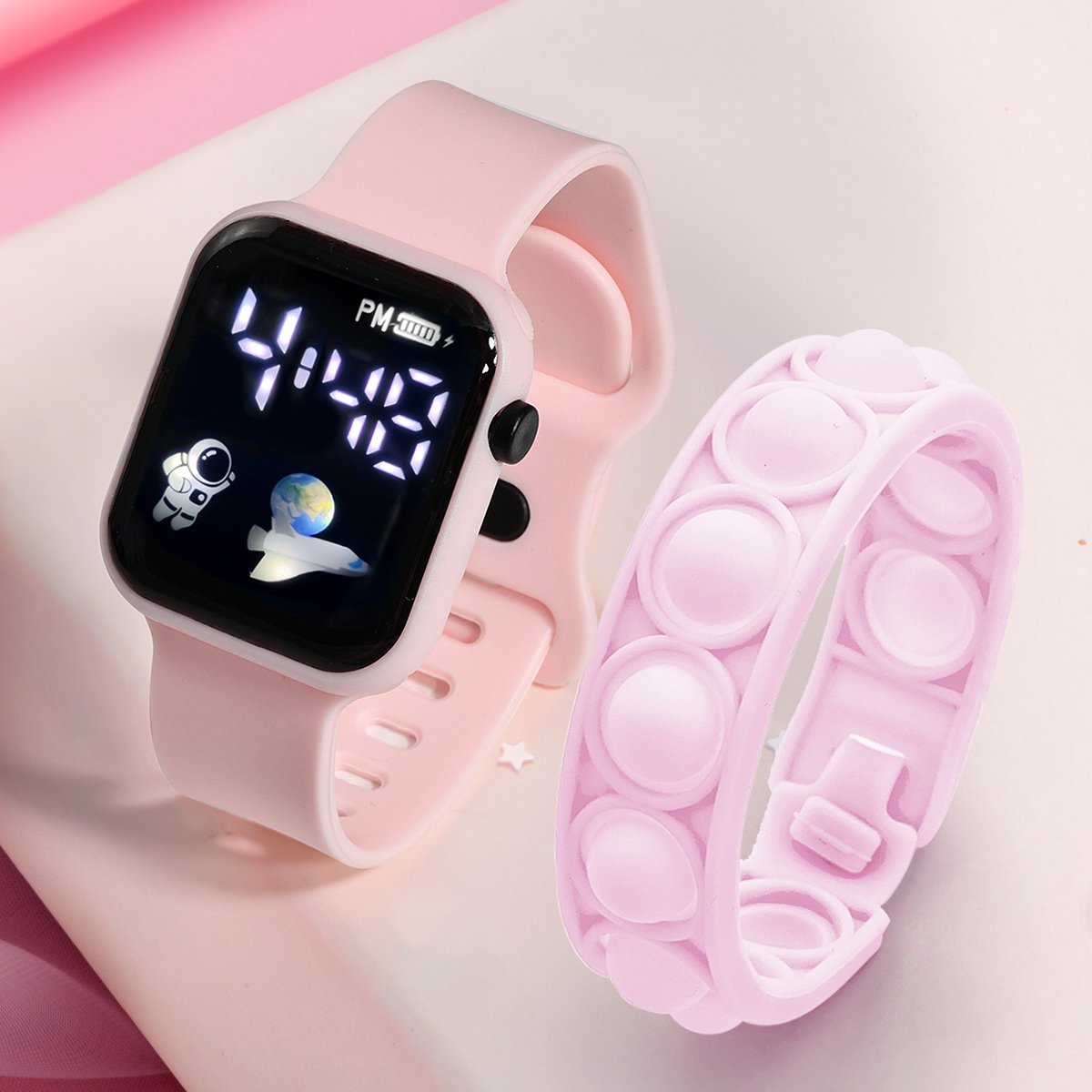 Smartwatch Watches Digital - Relógio eletrônico esportivo infantil, pulseira simples