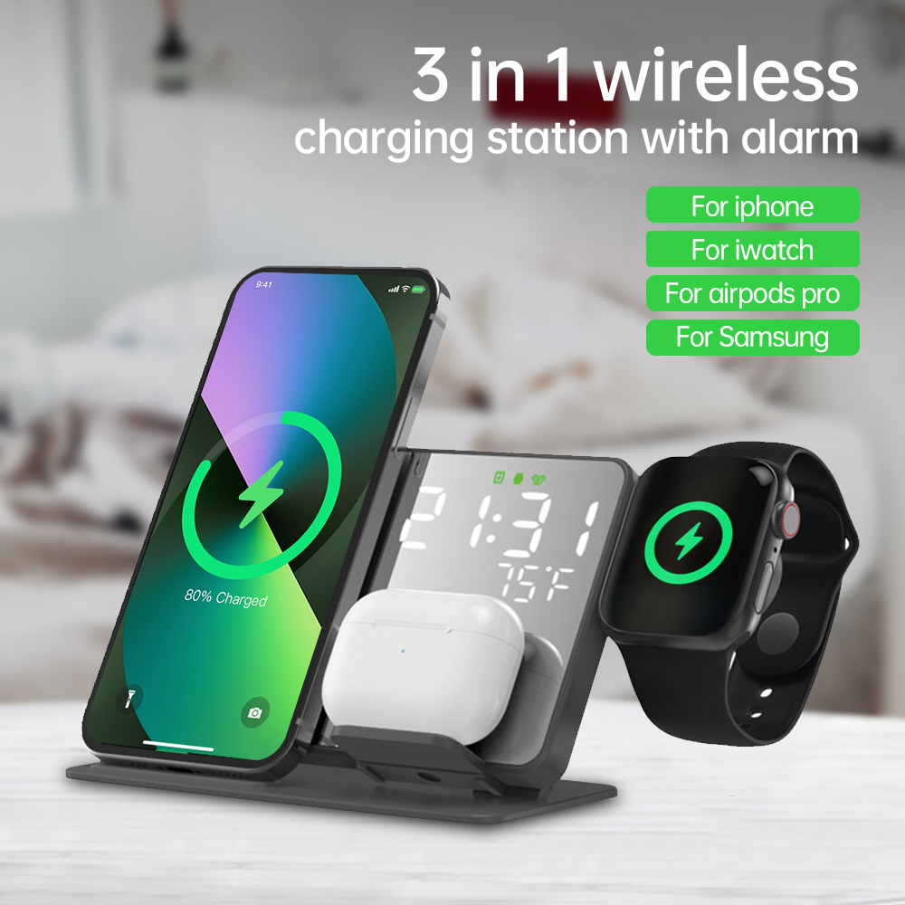 3 em 1 carregador sem fio para - Smartwatch Watches Digital avaliação e preço