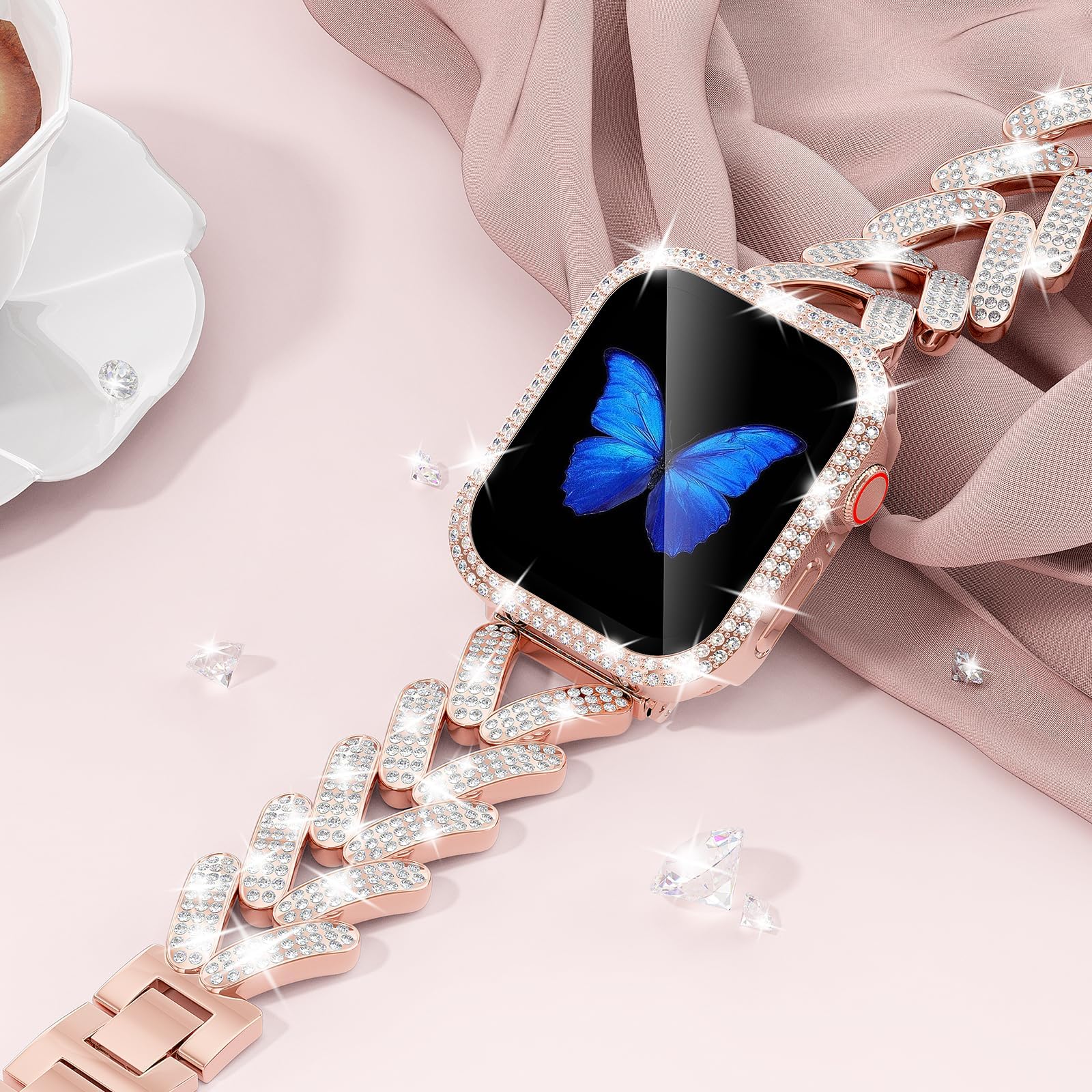 Pulseira brilhante para apple  - Smartwatch Slim Watches For Men avaliação e preço