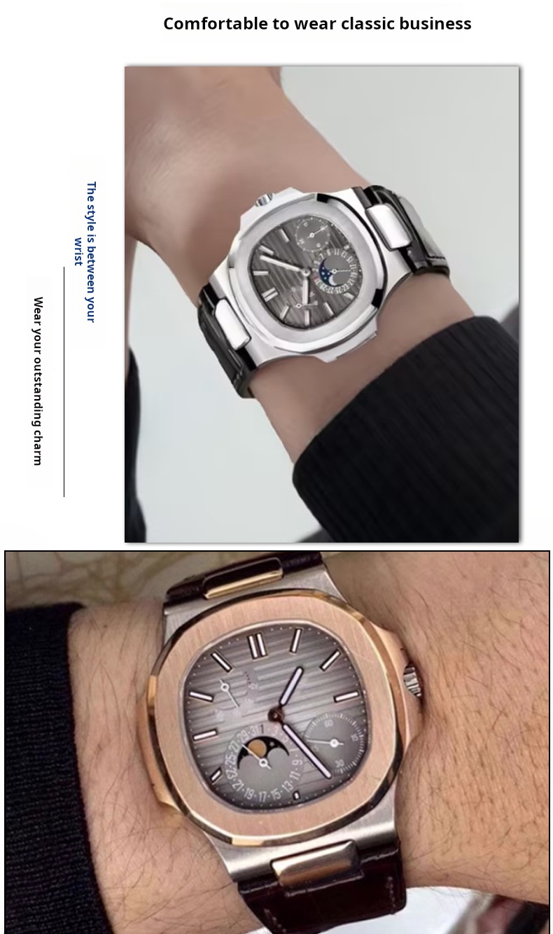 Pulseira de relógio de couro d - Patek Philippe Watch Nautilus avaliação e preço