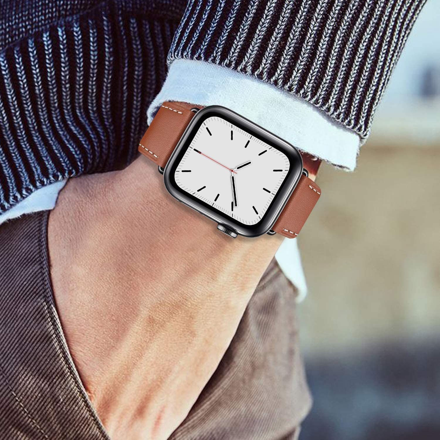 Pulseira de couro para Apple W - Smartwatch Apple Watches For Men avaliação e preço