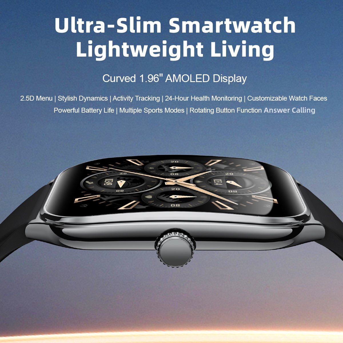 Moda ultra-fino amoled smartwa - Smartwatch Slim Watches For Men avaliação e preço